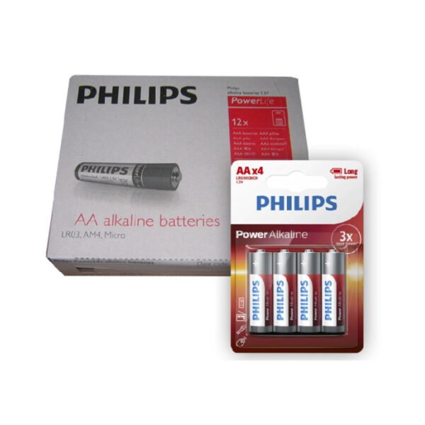 Pack de 12 Blister Pilas Philips Powerlife AA 1.5V x 4 Unidades
