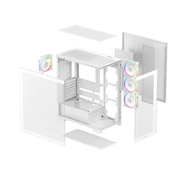 Gabinete DeepCool CG580 4F V2 ATX Paneles de Vidrio Blanco