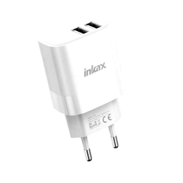itecs-081e027ea287fdcebb4362833a526992 Cargador Inkax 2xUSB-A 2.1A blanco