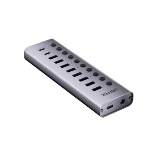 HUB USB-C Unitek 10 en 1 5Gbps con interruptor