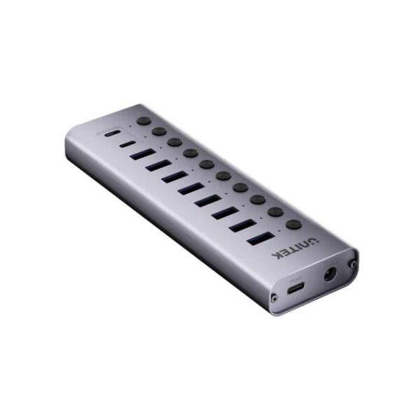 HUB USB-C Unitek 10 en 1 5Gbps con interruptor