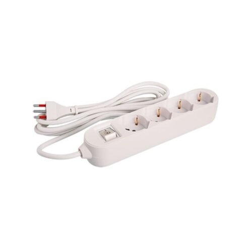 Alargue Conatel 3m 4x Schuko 2500W Blanco