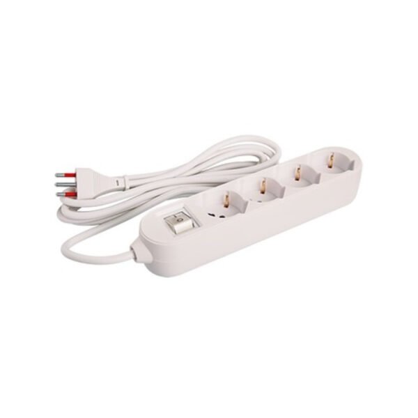 Alargue Conatel 3m 4x Schuko 2500W Blanco