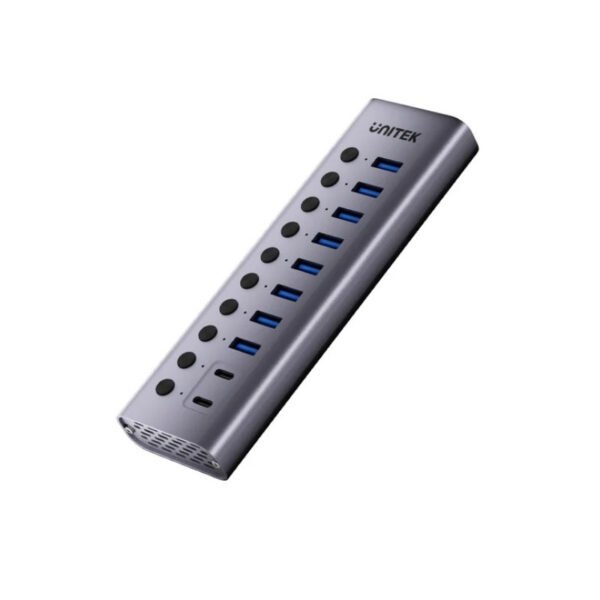 HUB USB-C Unitek 10 en 1 5Gbps con interruptor