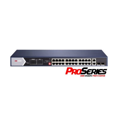 Switch PoE Hikvision Pro 24 puertos gigabit + 2 combo 370W