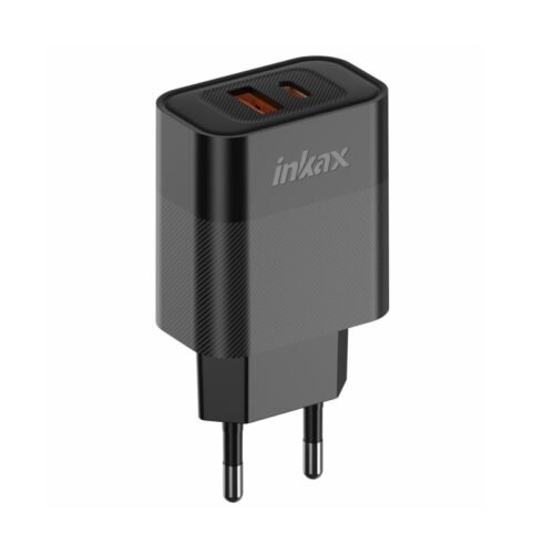 Cargador Inkax Y43-EU USB-A+C 20W+18W Carga Rápida Negro