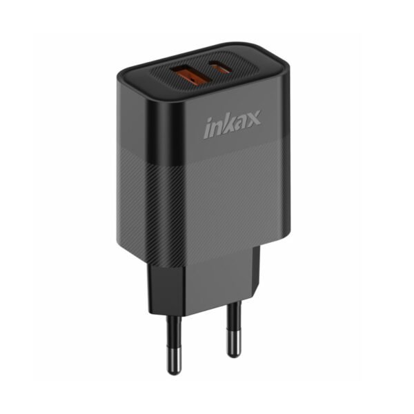 Cargador Inkax Y43-EU USB-A+C 20W+18W Carga Rápida Negro