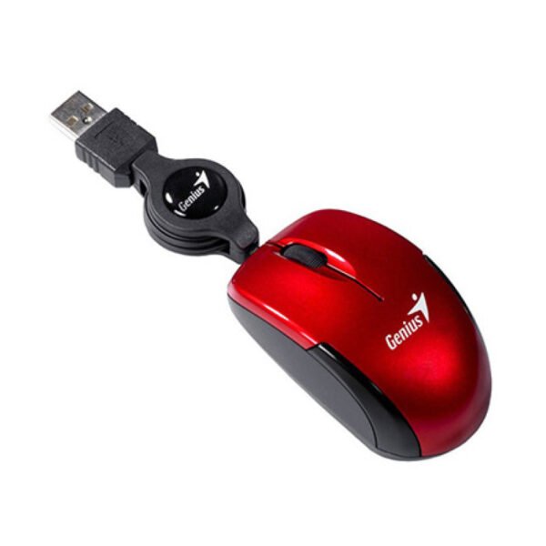 Mini Mouse Genius Retráctil USB Rojo