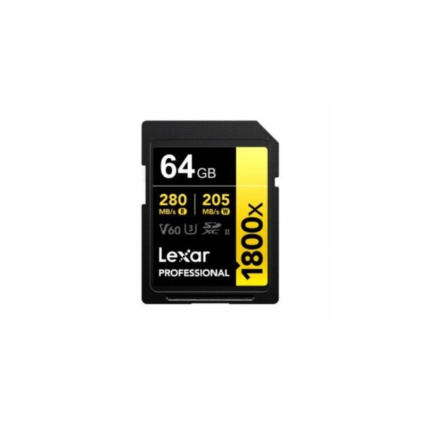 Memoria SDXC Lexar Pro 1800X 64GB UHS-II Gold Series