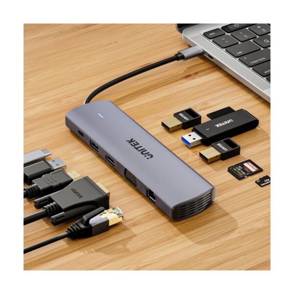 HUB USB-C Unitek 11 en 1 Dual Display