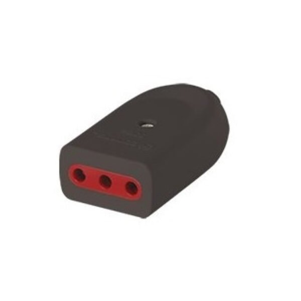Adaptador Ficha 3L Hembra con Tierra Negro