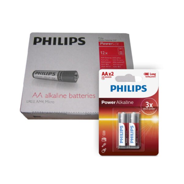 Pack de 12 Blister Pilas Philips Powerlife 1.5V AA x 2 Unidades