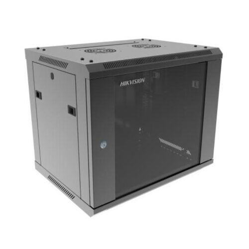 Rack Hikvision 9U de pared con puerta de vidrio templado