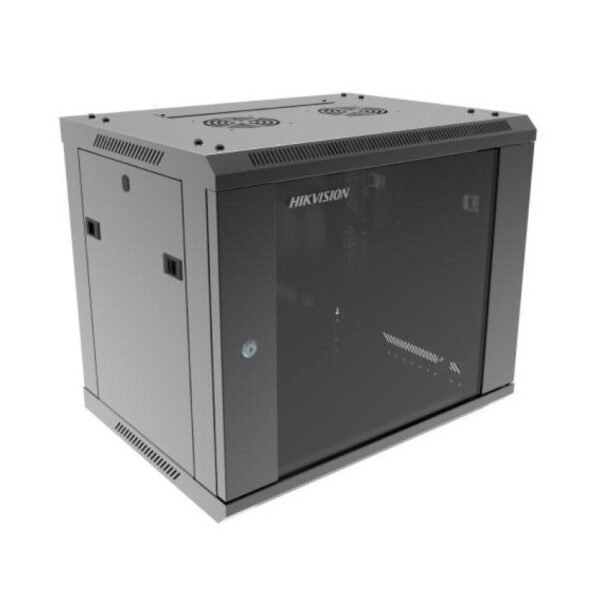 Rack Hikvision 9U de pared con puerta de vidrio templado