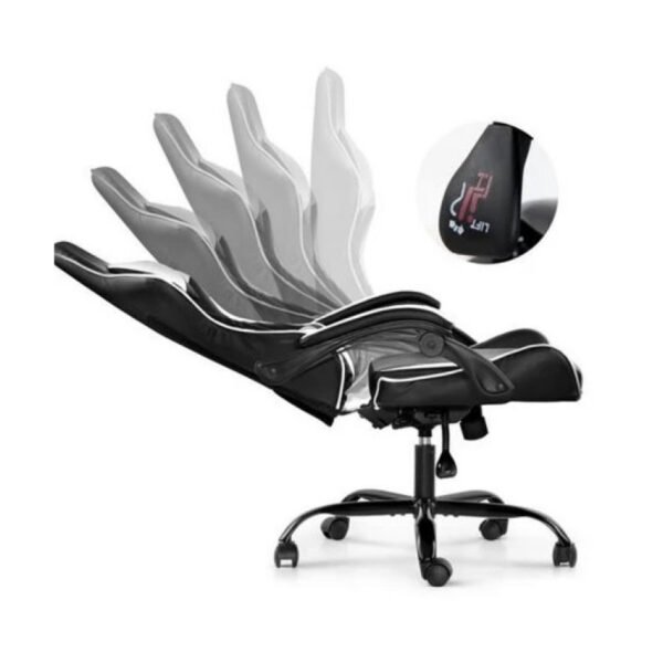 Silla Gamer Lumax ROM Negro/Blanco Reclinable