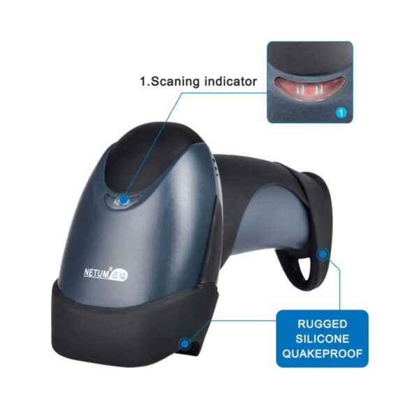 Lector de código de barras Netum 1D Laser inalámbrico