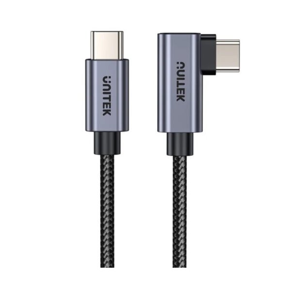 Cable Unitek USB-C a USB-C 90 grados PD 100w 3m