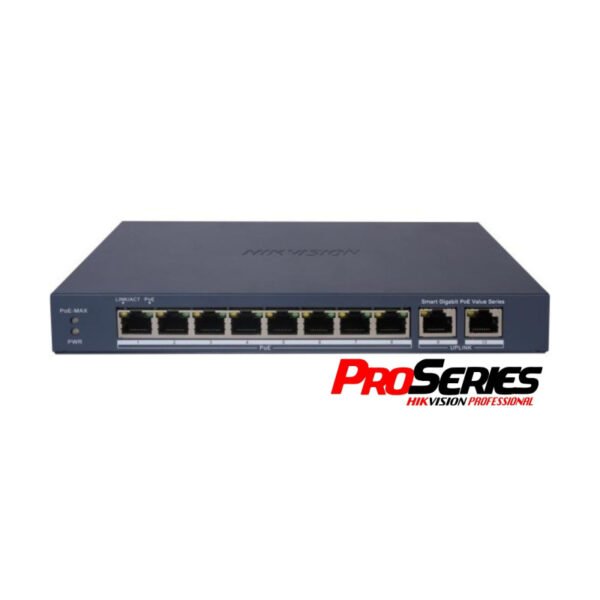 Switch PoE Administrable Hikvision Smart 10 puertos Gigabit 110W