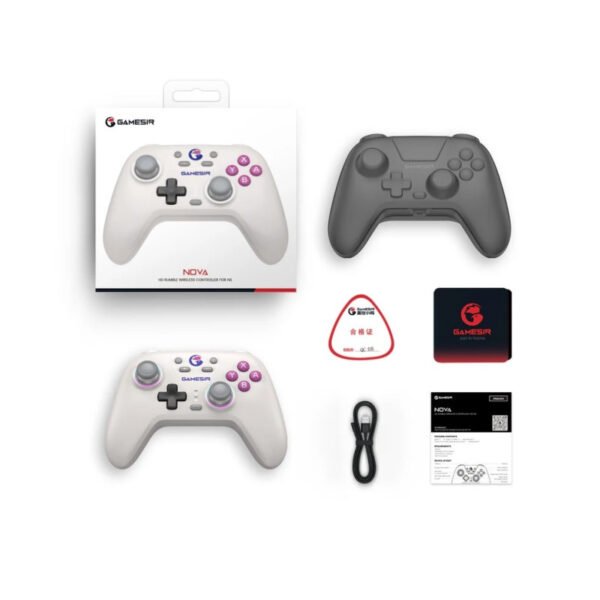 Joystick GameSir T4 Nova HD Rumble blanco Bluetooth