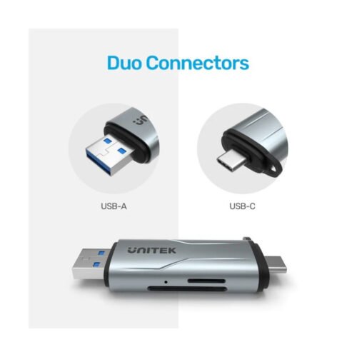 Lector de memoria Unitek R1010A Dual USB-A y USB-C