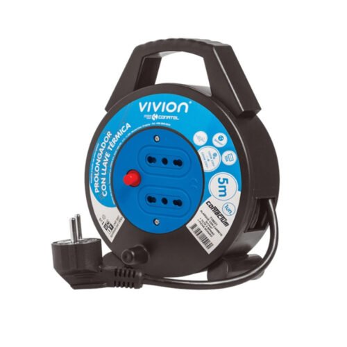 Alargue Carrete Conatel 5m 2x Bipaso Schuko 2500W