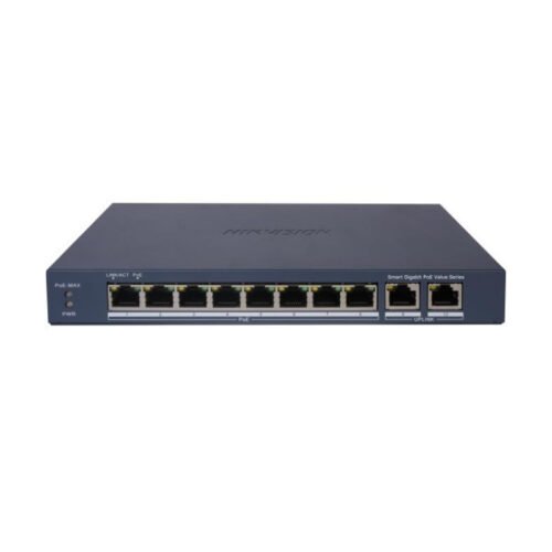 Switch PoE Hikvision 10 Puertos Gigabit 60W Administrable