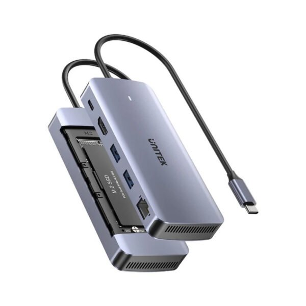 HUB USB-C Unitek 6 en 1 10Gbps con slot M.2