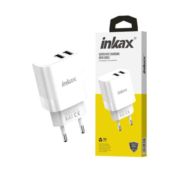 itecs-6b49666adfaed6ce54e436f28bdb944c Cargador Inkax 2xUSB-A 2.1A blanco