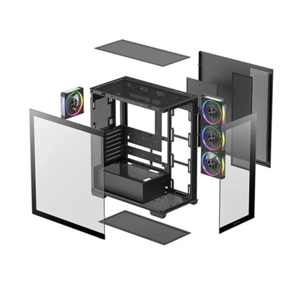 itecs-711222b4a3202edb2f0080a94a071515 Gabinete DeepCool CG580 4F V2 Paneles de Vidrio Negro