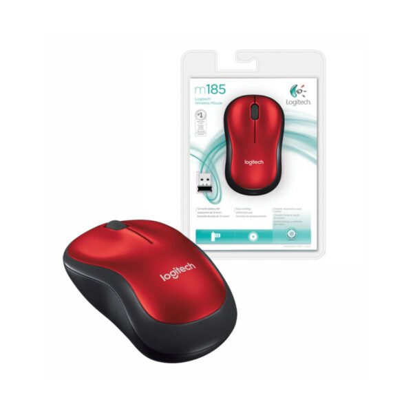 Mouse Logitech M185 Inalámbrico Rojo