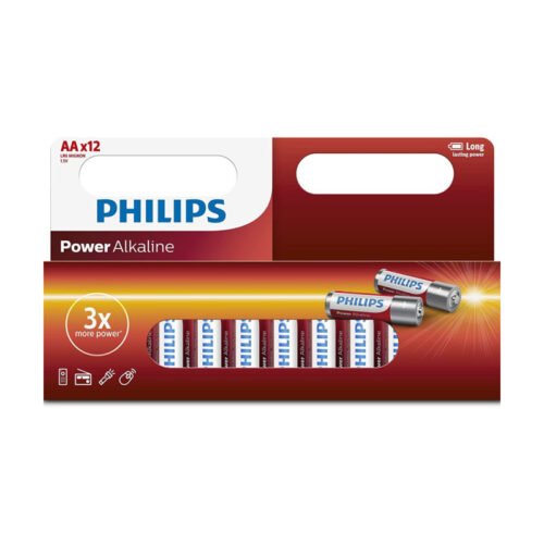 Pilas Alcalinas Philips AA 1.5V Pack 12 unidades
