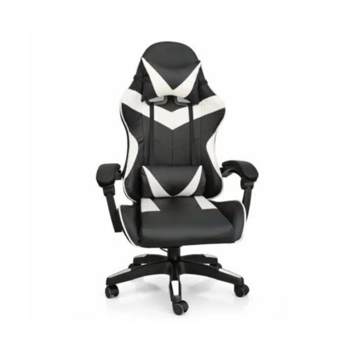 Silla Gamer Ergonómica con Masajes Negra y Blanca