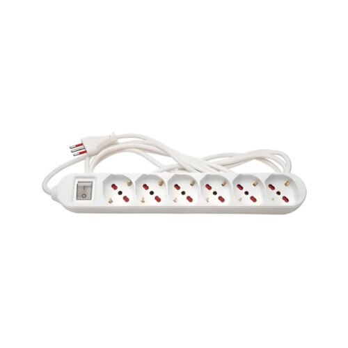 Alargue Conatel 5m 6xSchuko 2500W Blanco