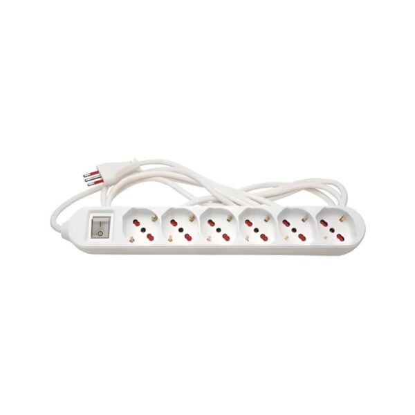 Alargue Conatel 5m 6xSchuko 2500W Blanco