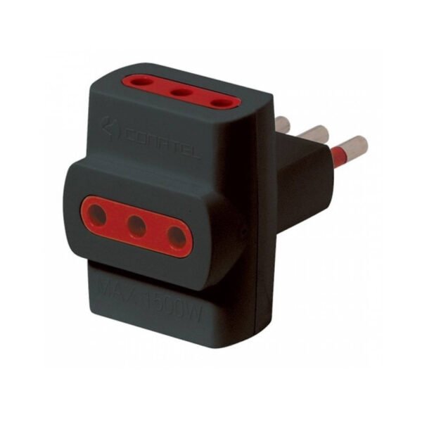 itecs-82212f01d26a9b785bbf83e0b1a237c8 Adaptador de Corriente Conatel 3x3L a Ficha 3L Negro