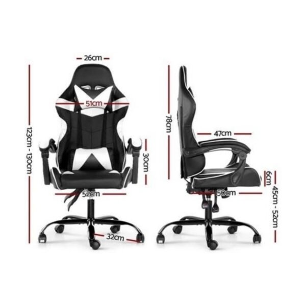 Silla Gamer Lumax ROM Negro/Blanco Reclinable