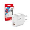 Cargador Genius PD-65AC 65W USB-C y USB-A Blanco