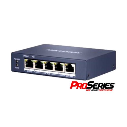 Switch PoE Hikvision Pro 5 Puertos Gigabit 60W