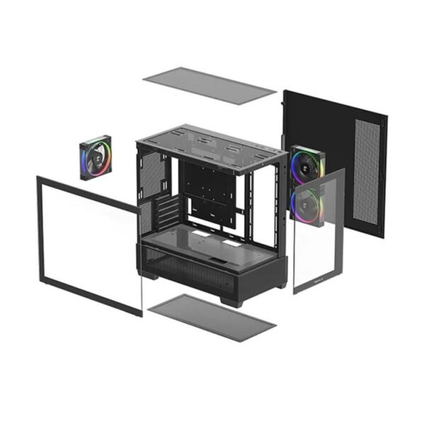 Gabinete DeepCool CG380 3F Micro-ATX 3F ARGB Negro