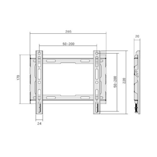 Soporte para TV lcd/led fijo perfil bajo hasta 43'' / 45kg