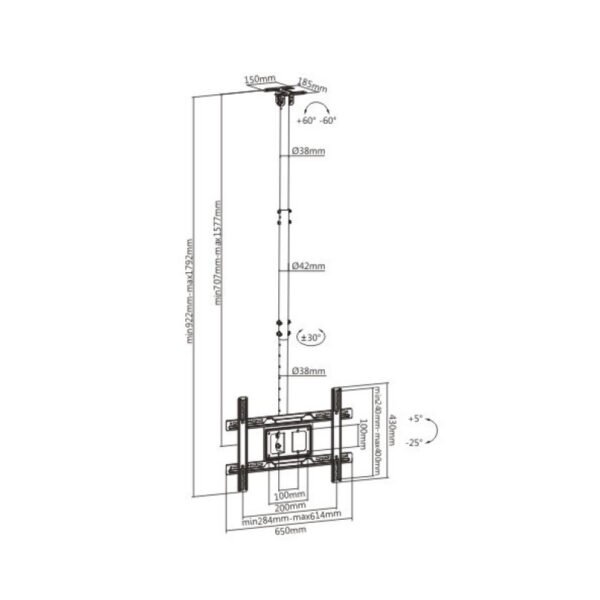 itecs-a66f9f4e5c9ad6cf044dbcda594c3060 Soporte Techo Brateck PLB-CE1046-01 para TV hasta 80"