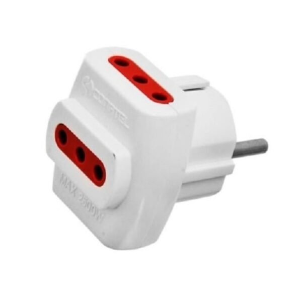 itecs-a9fe321f54206fe00f8e4b5cfee84405 Adaptador de Corriente Conatel 3x3L a Schuko 100-240V Blanco