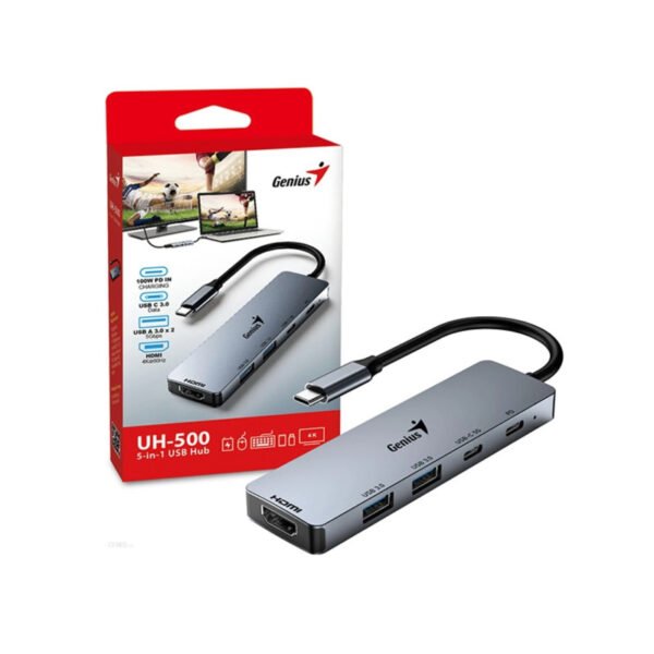 Hub Genius USB-C a USB-A, USB-C y HDMI