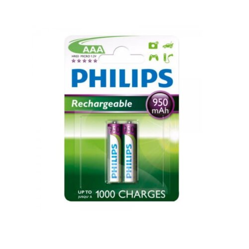 Pilas Recargables Philips AAA 950mAh Pack 2 unidades