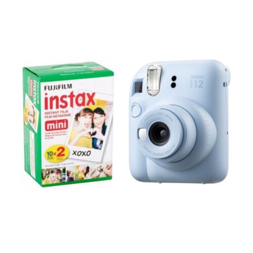 Combo Cámara Fuji Instax Mini 12 Azul + Película Instantánea Mini x20