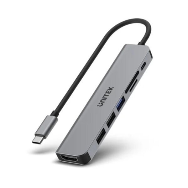 HUB USB-C Unitek 7 en 1 5Gbps con PD 100w