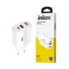 Cargador Inkax USB-A+USB-C GaN 45W Carga Rápida Blanco