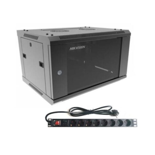 Rack Hikvision 6U de Pared con PDU de 8 Tomas