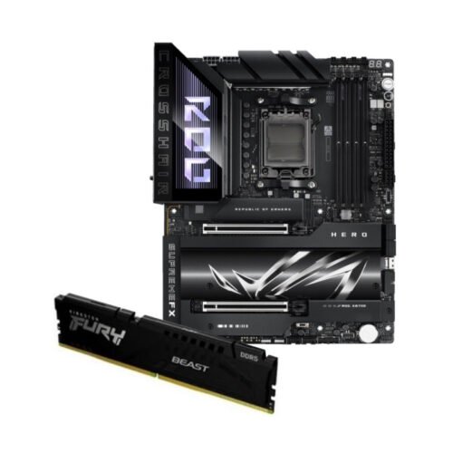 Combo Motherboard Asus ROG X870E Hero AM5 + Memoria Kingston Fury Beast DDR5 32GB 5600MHz