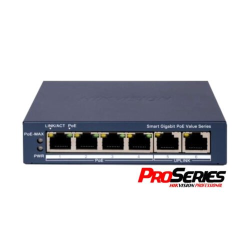 Switch PoE Hikvision PRO 6 puertos gigabit 60w admin.
